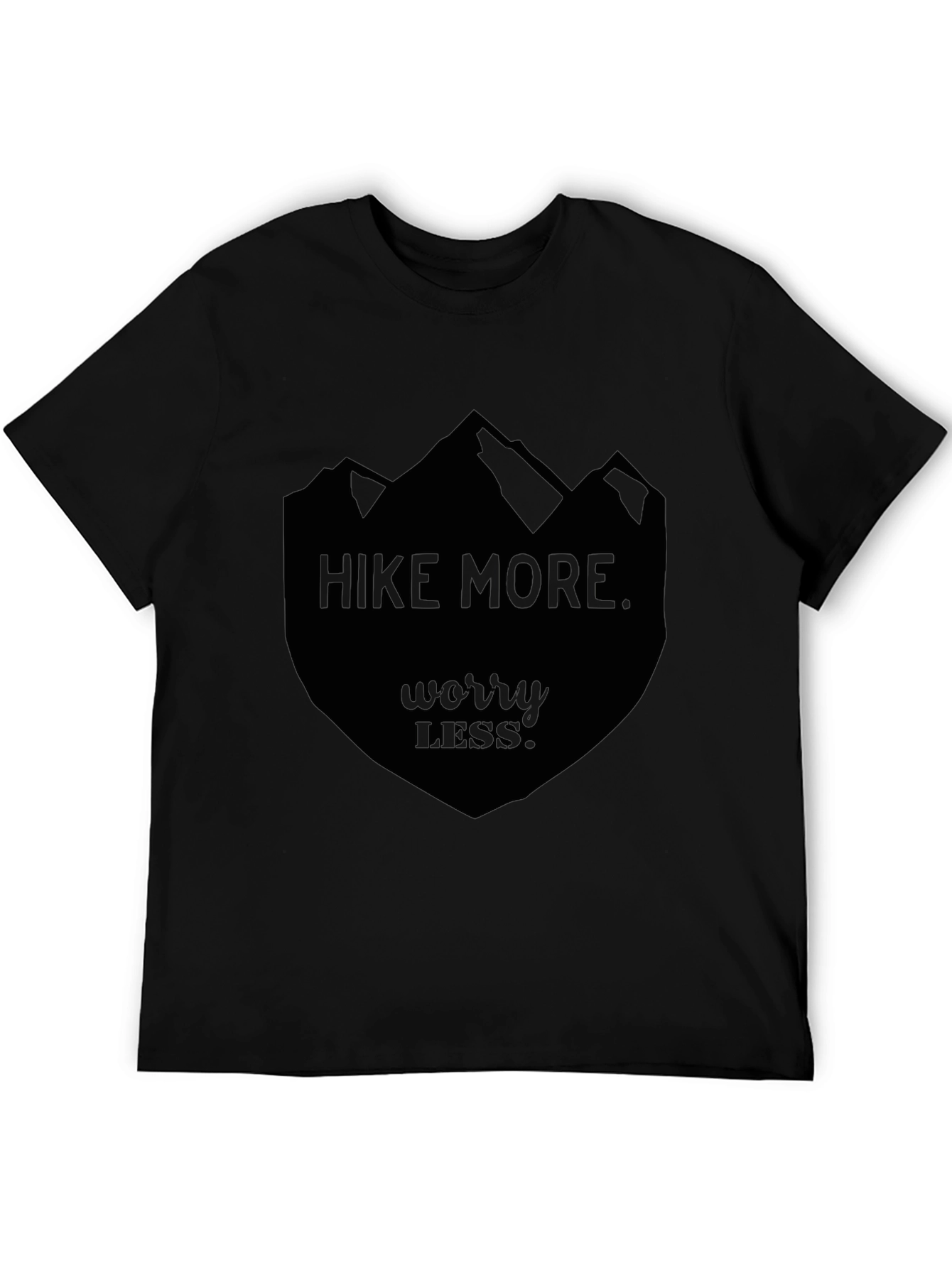Hike More Worry Less Black Graphic Tee