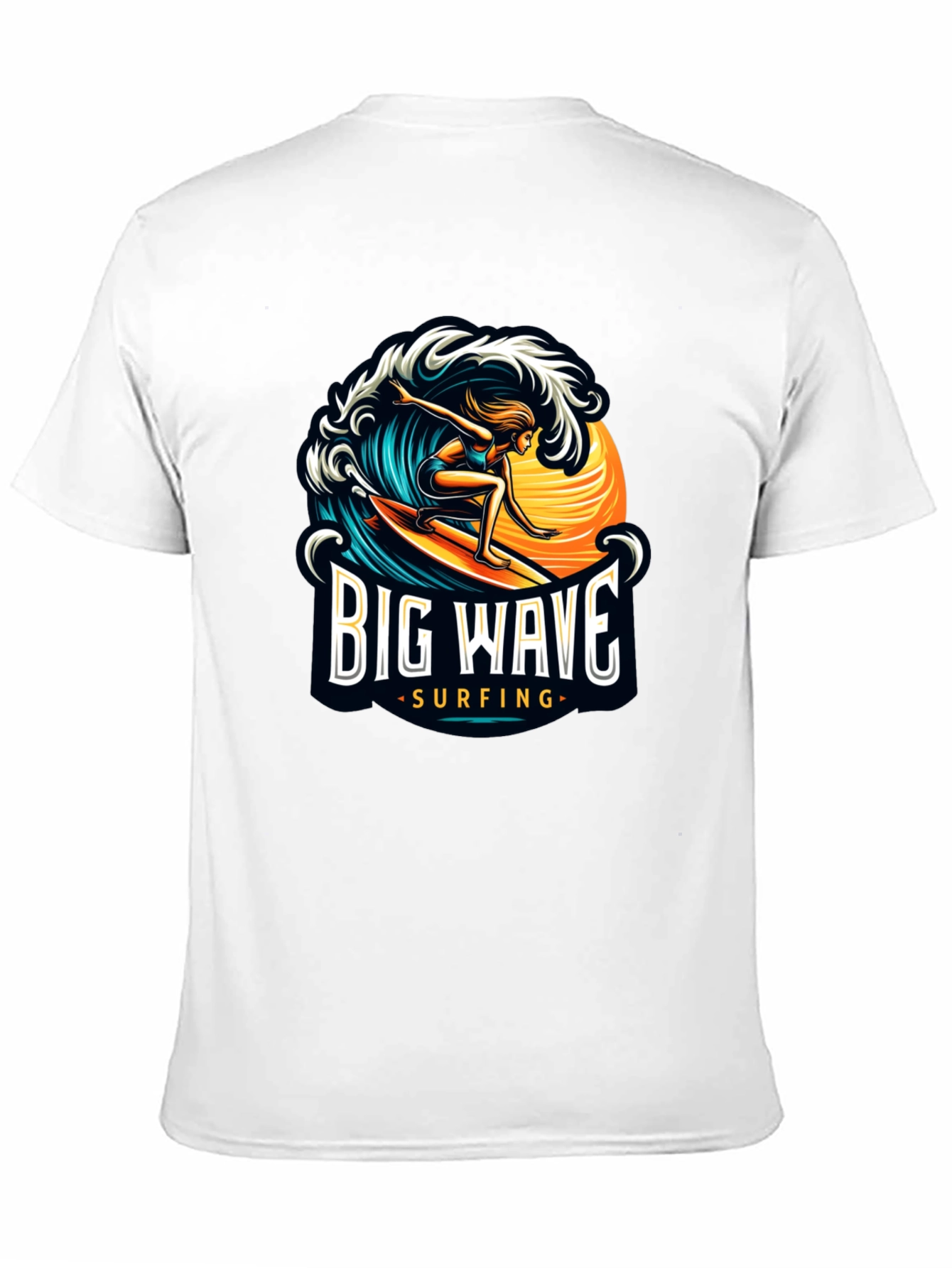 Big Wave Surfing Black T-Shirt