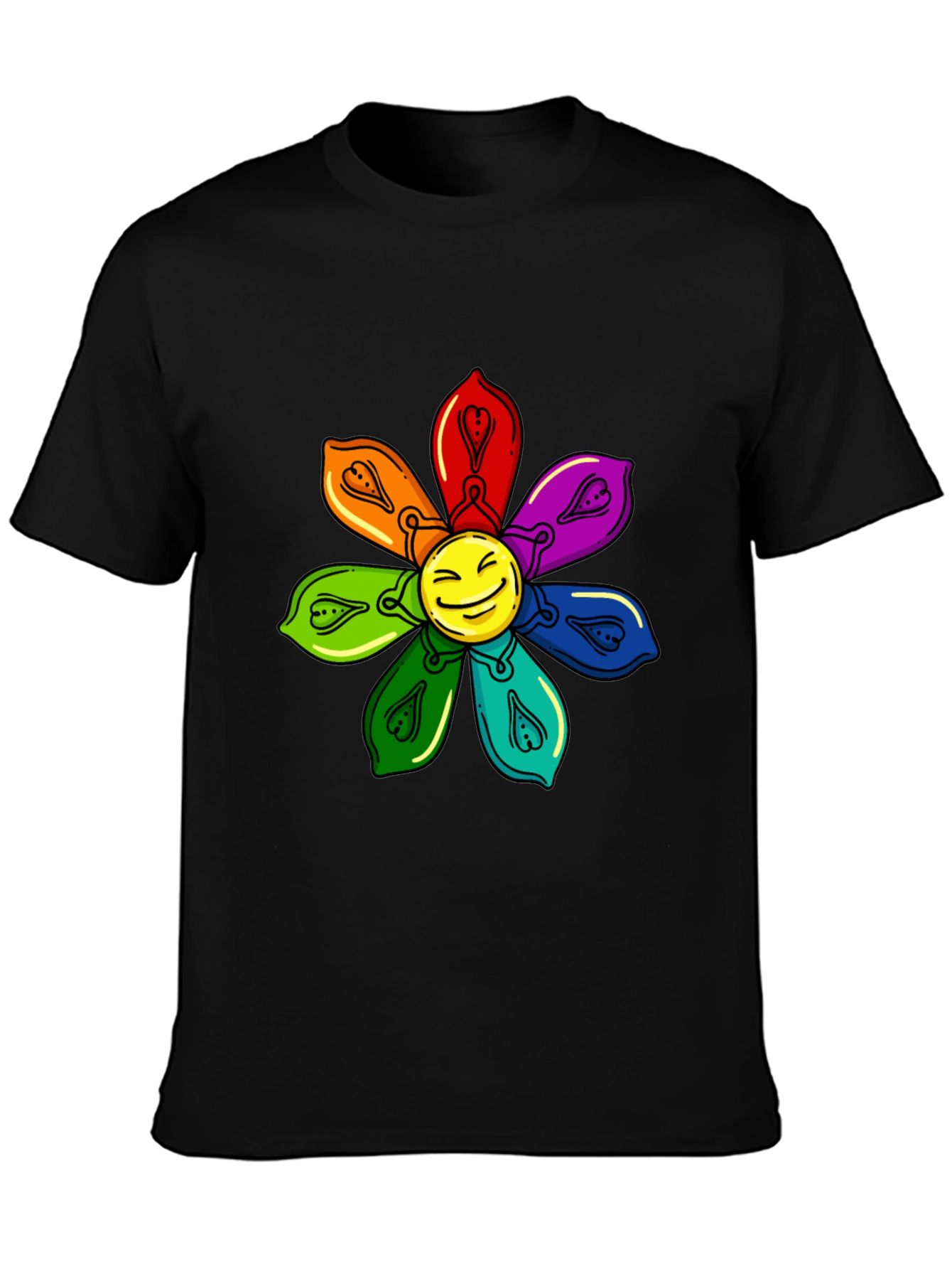 Smiley Face Flower Graphic Tee