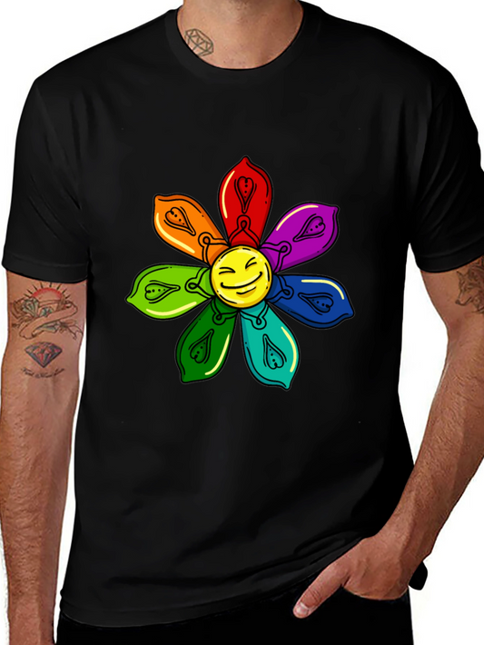 Smiley Face Flower Graphic Tee