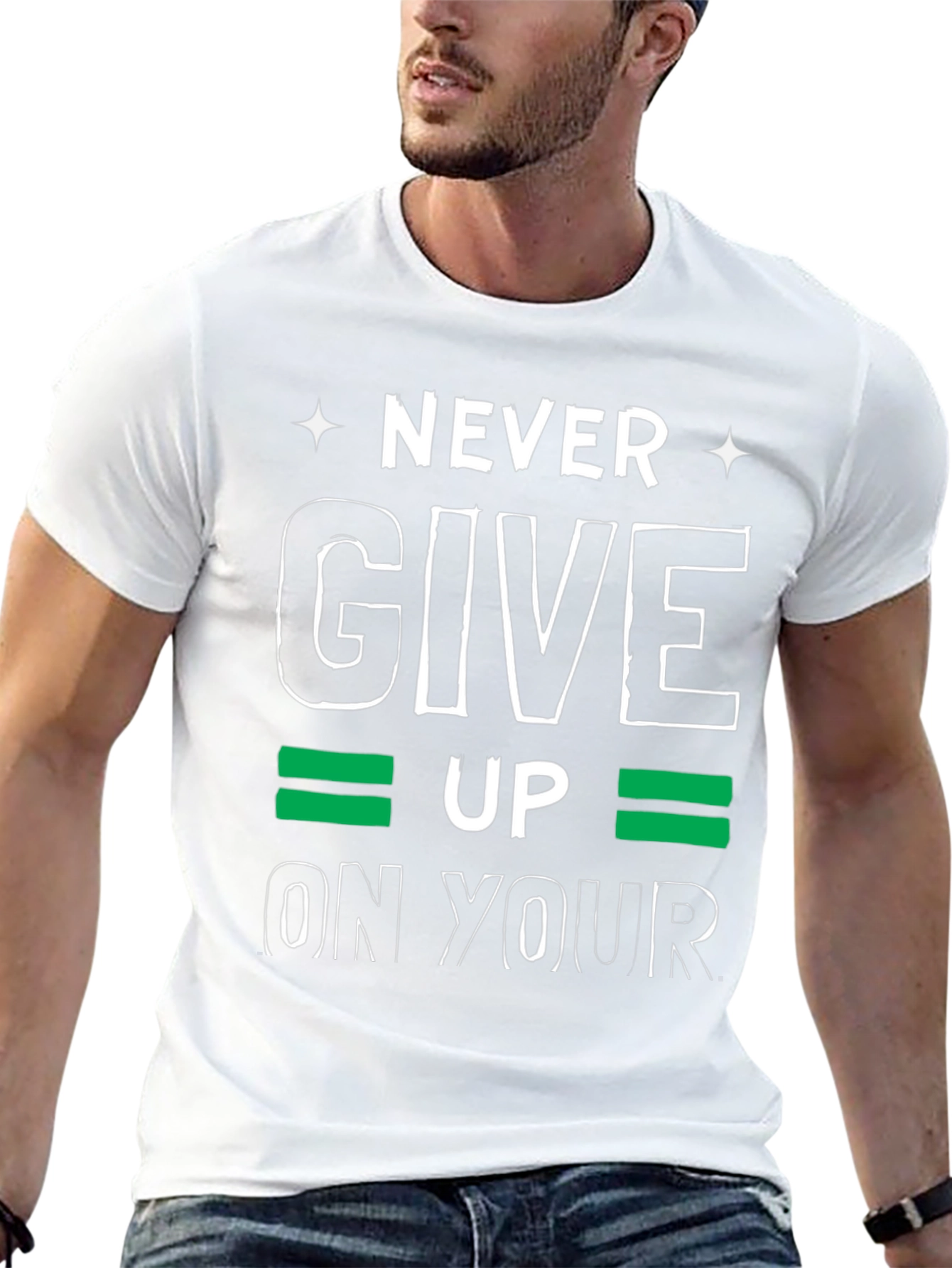 Never Give Up Graphic Tee - Motivational T-Shirt