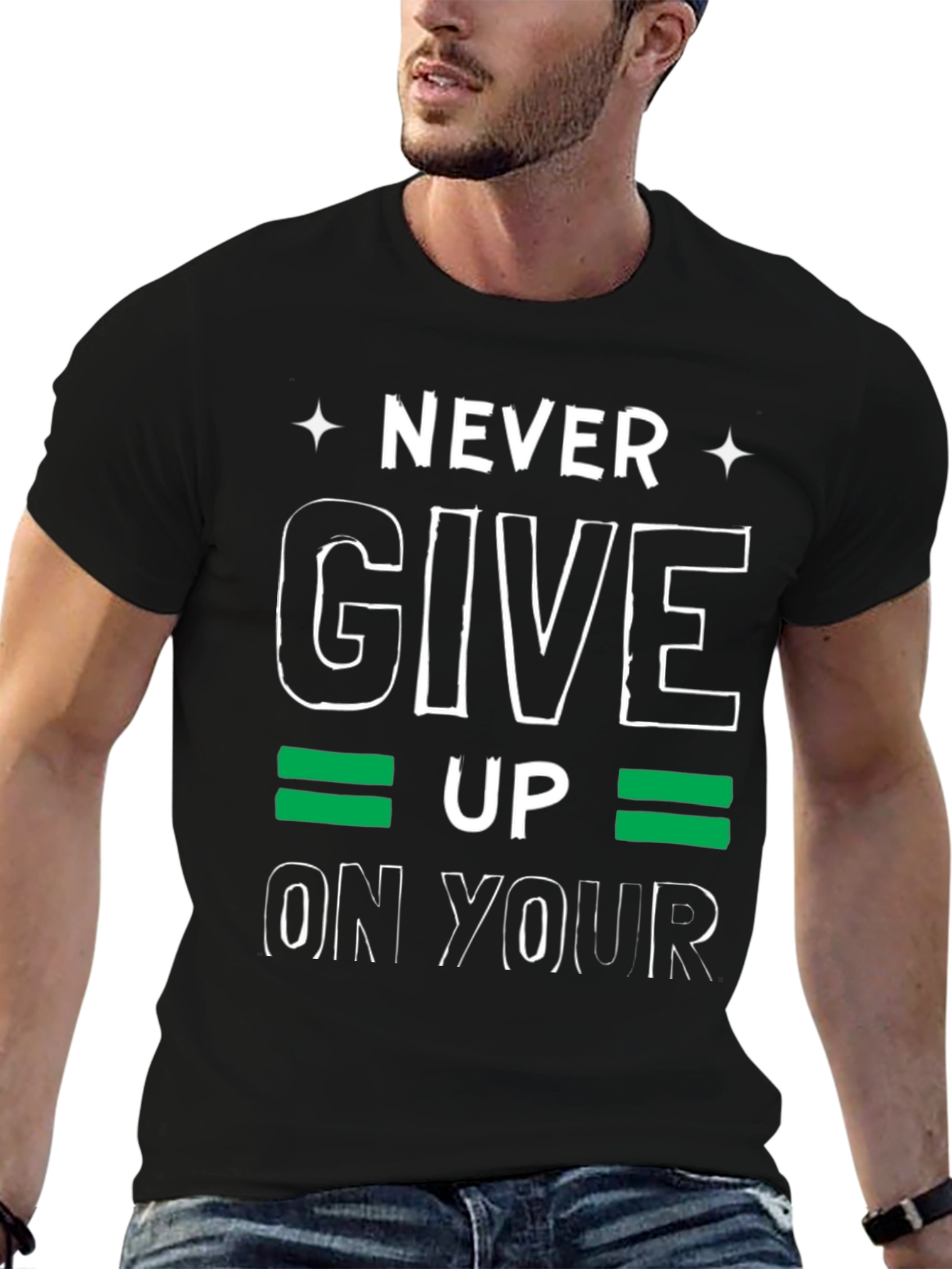 Never Give Up Graphic Tee - Motivational T-Shirt