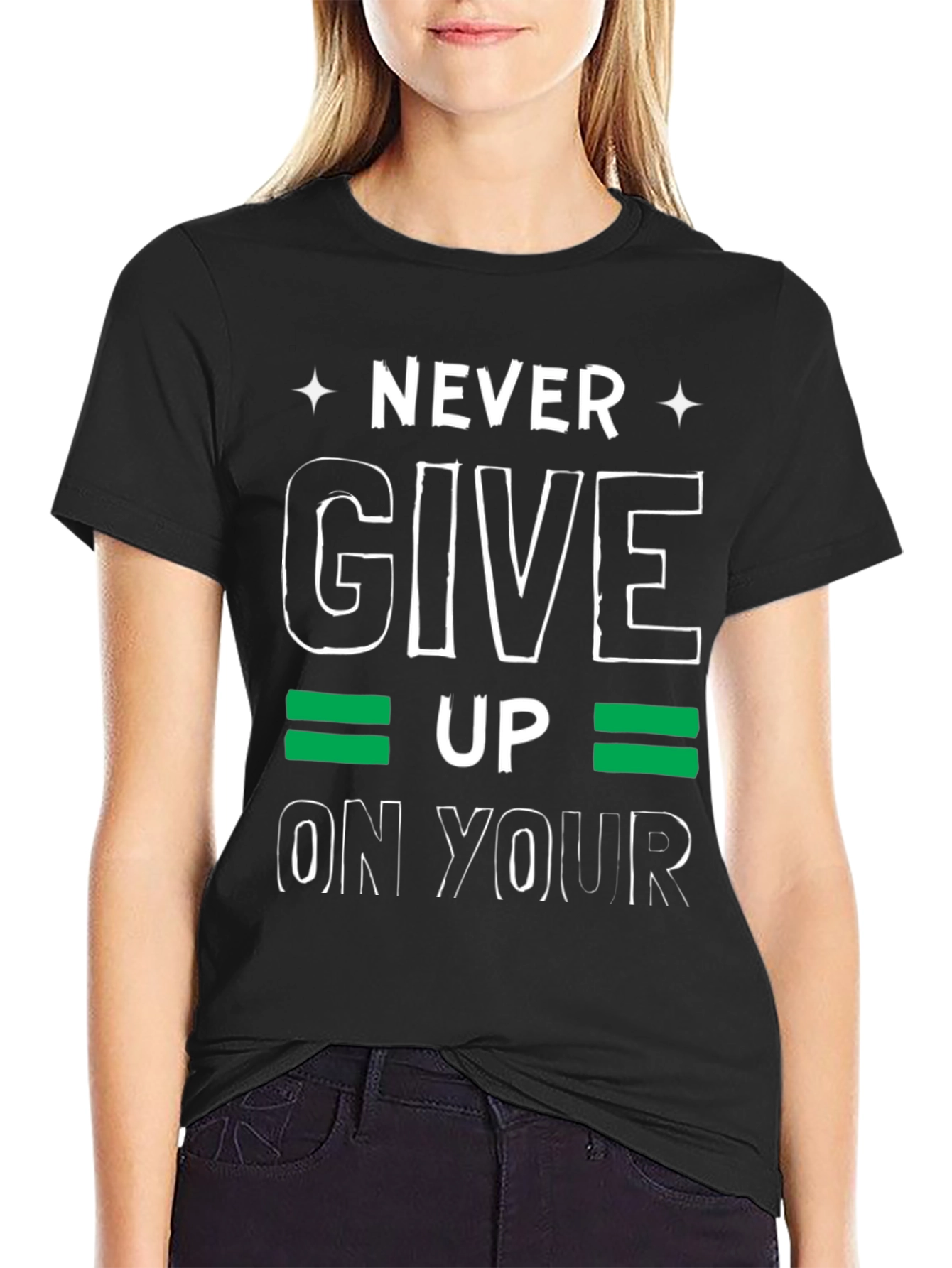 Never Give Up Graphic Tee - Motivational T-Shirt