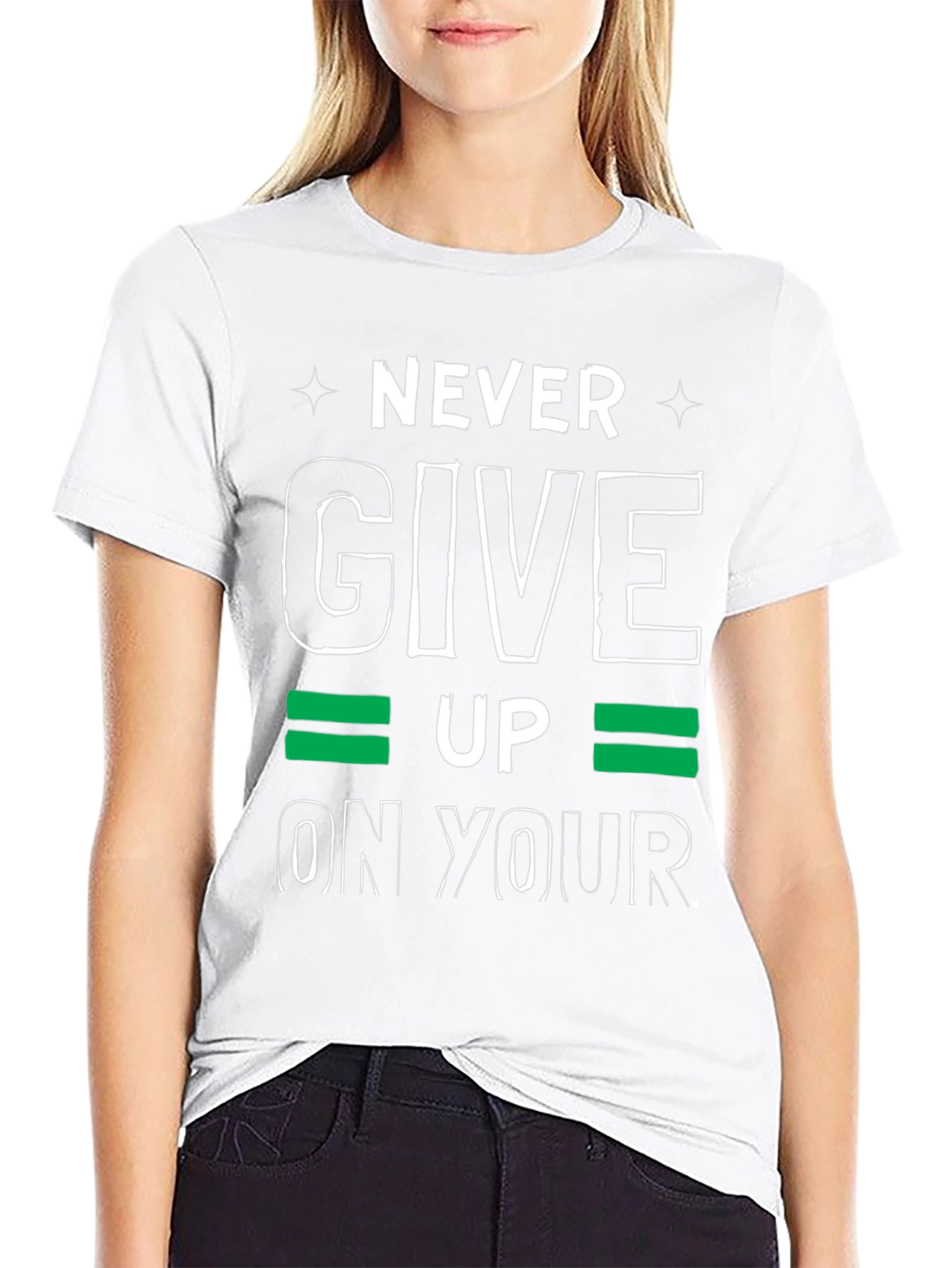Never Give Up Graphic Tee - Motivational T-Shirt