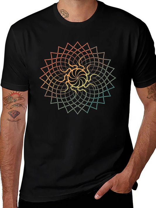 Geometric Mandala Graphic Tee - Stylish Casual Wear