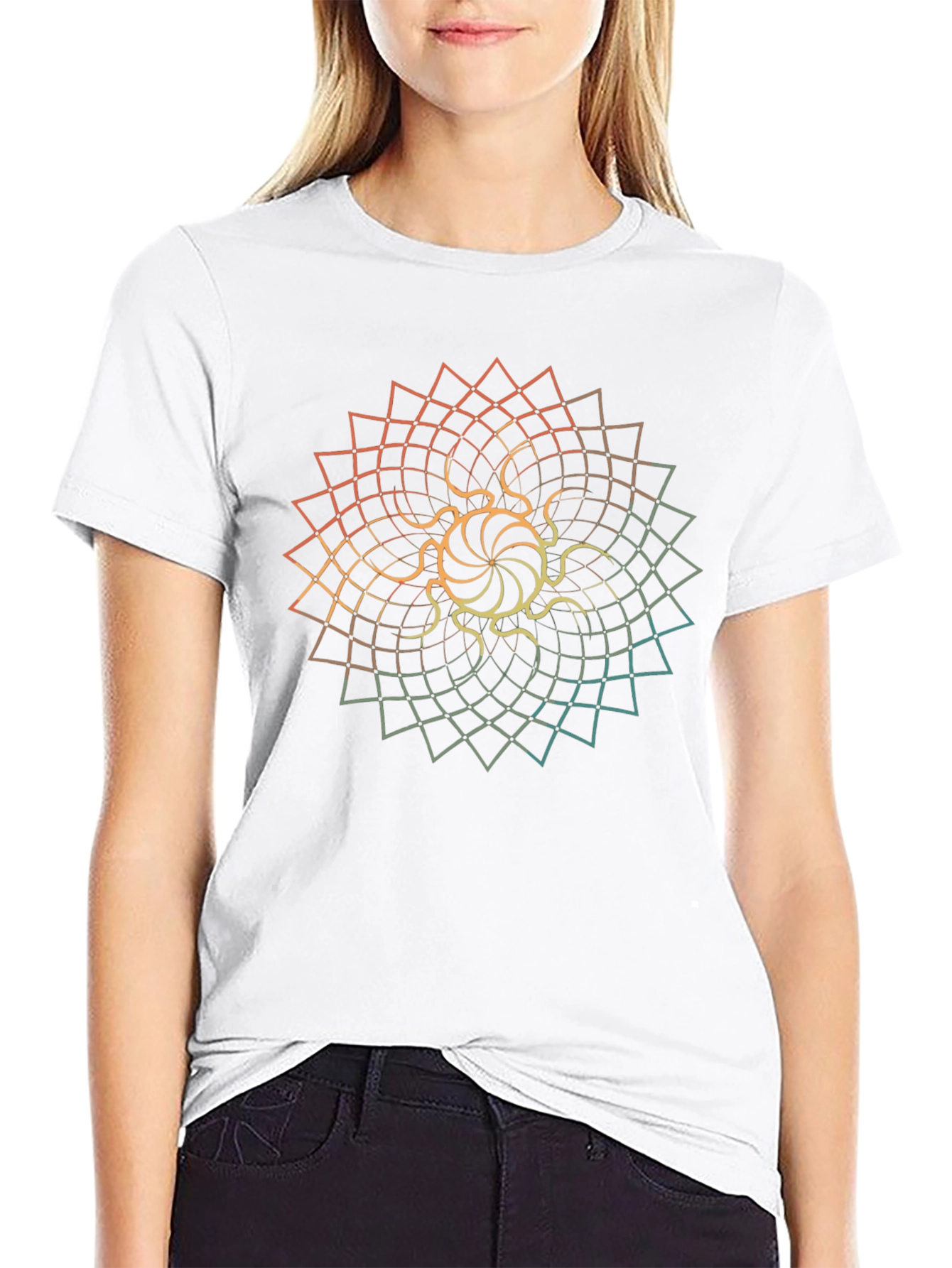 Geometric Mandala Graphic Tee - Stylish Casual Wear