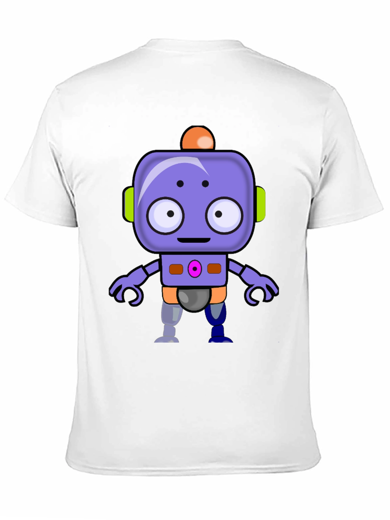 Cute Robot Graphic T-Shirt - Black Crew Neck Tee