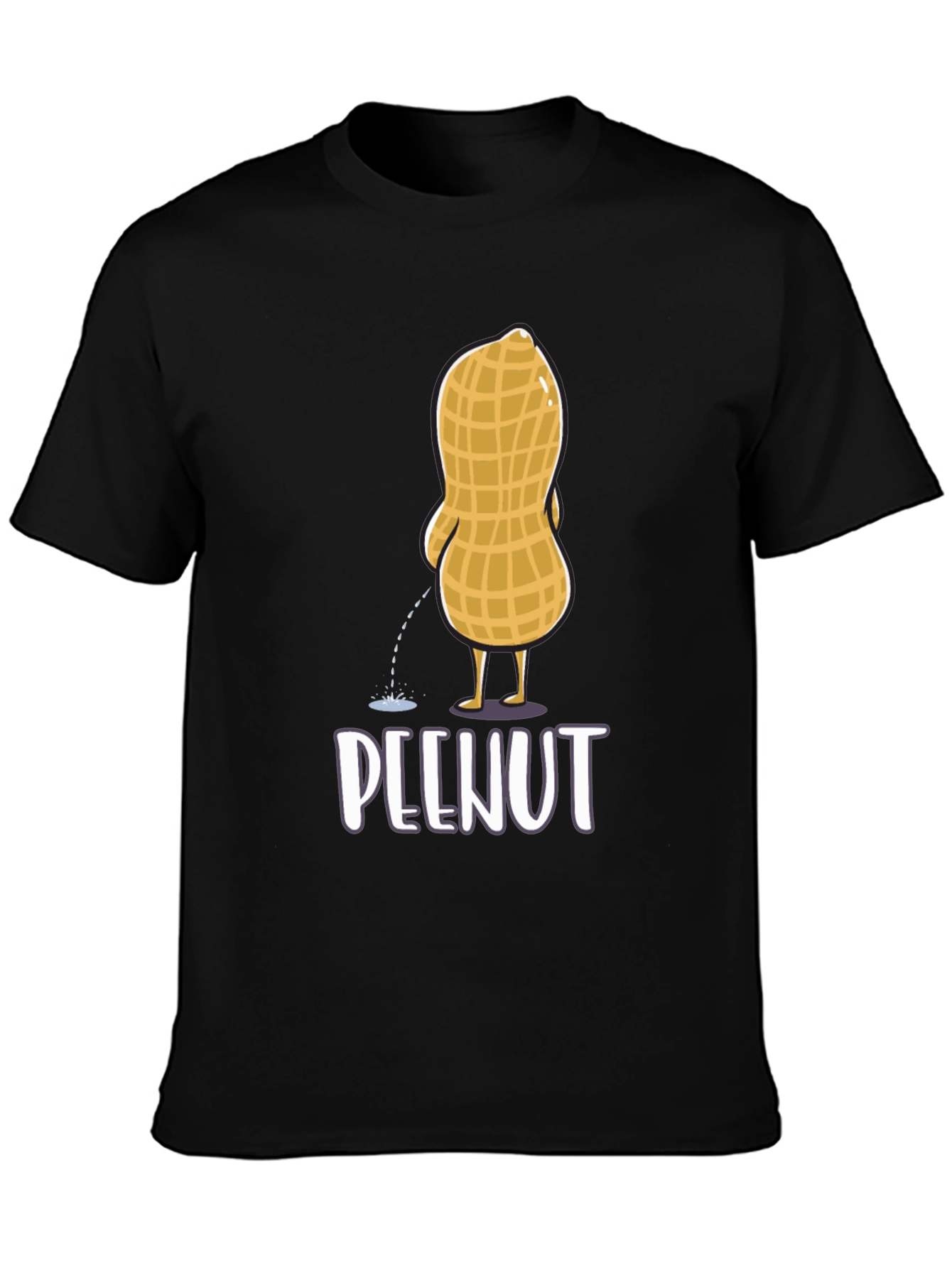 Funny Peenut Graphic T-Shirt - Black Cotton Tee