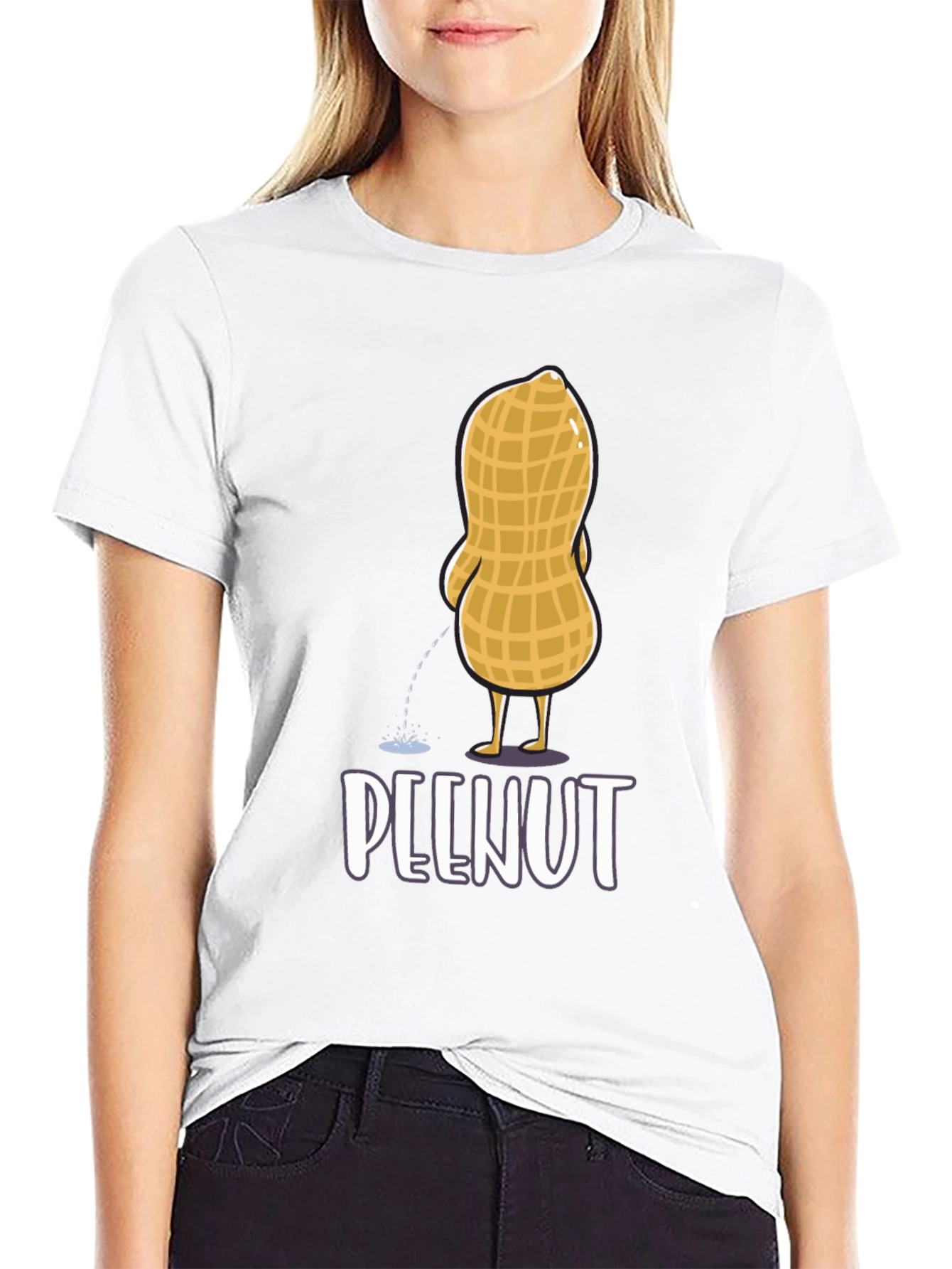 Funny Peenut Graphic T-Shirt - Black Cotton Tee