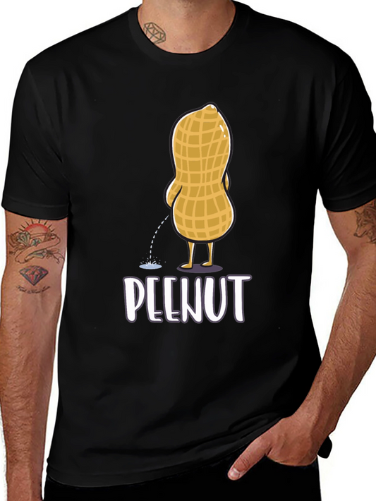 Funny Peenut Graphic T-Shirt - Black Cotton Tee