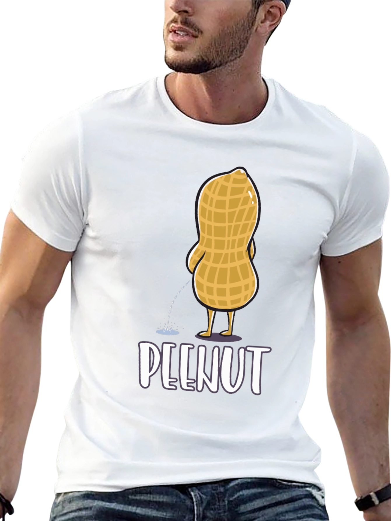 Funny Peenut Graphic T-Shirt - Black Cotton Tee