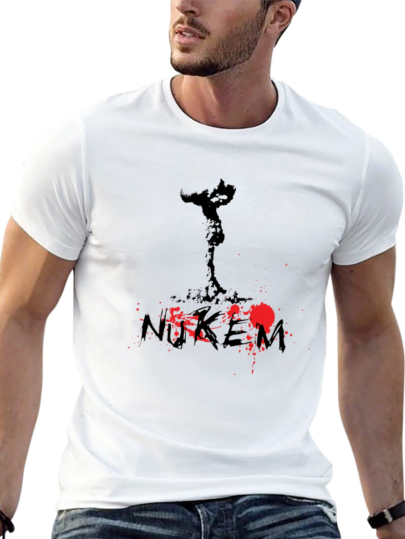 NUKEM Graphic Print Mens T-Shirt - Black
