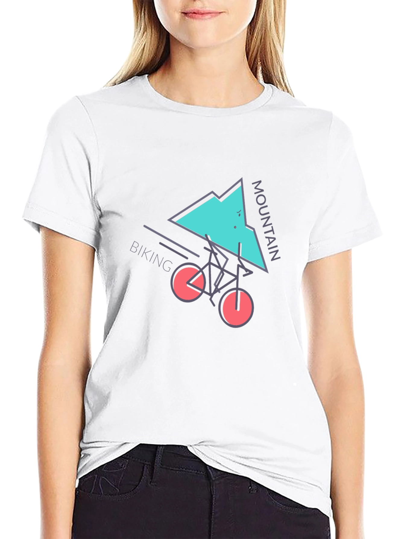 Mountain Biking Graphic Tee - Black Cotton T-Shirt
