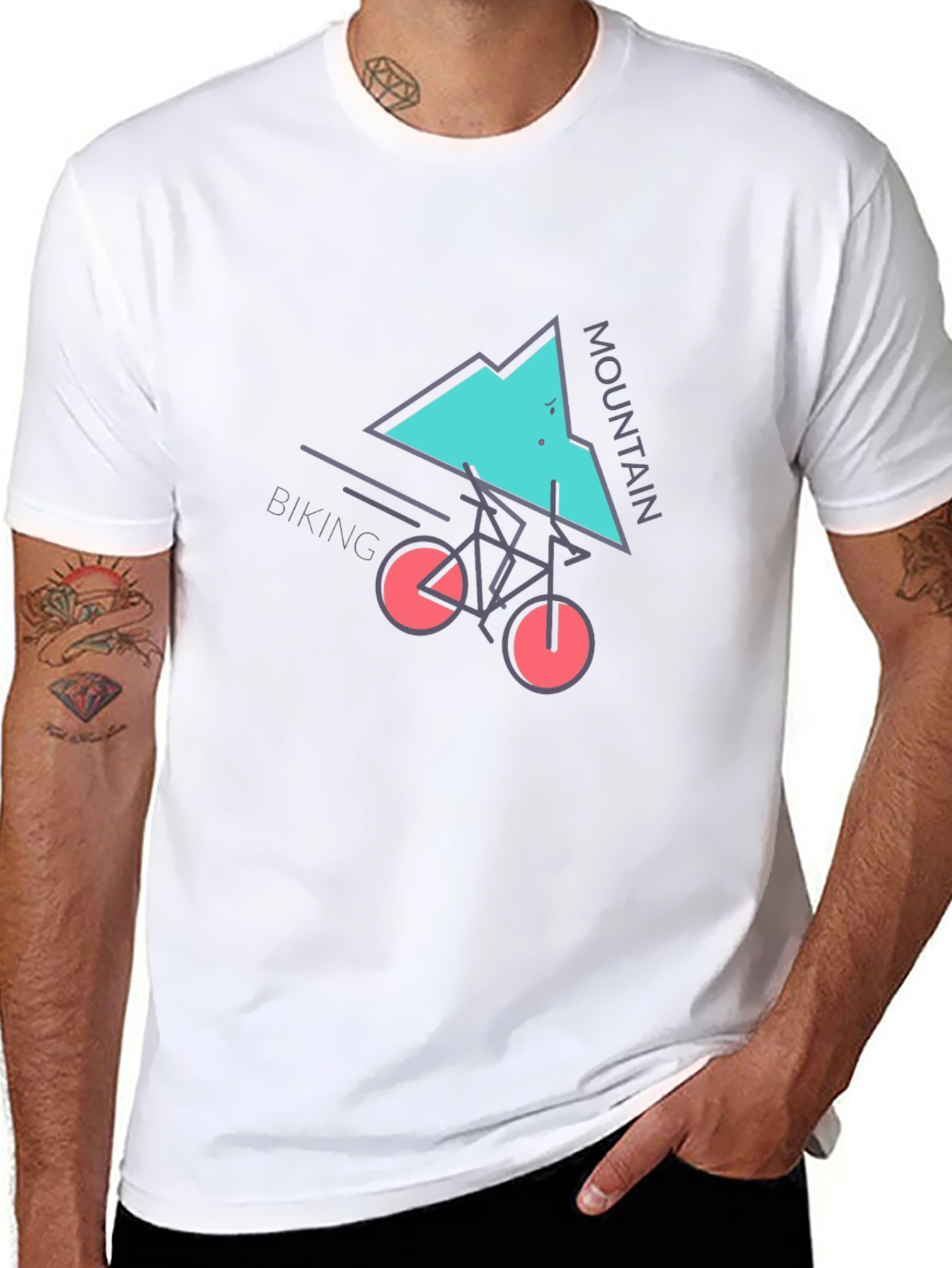 Mountain Biking Graphic Tee - Black Cotton T-Shirt