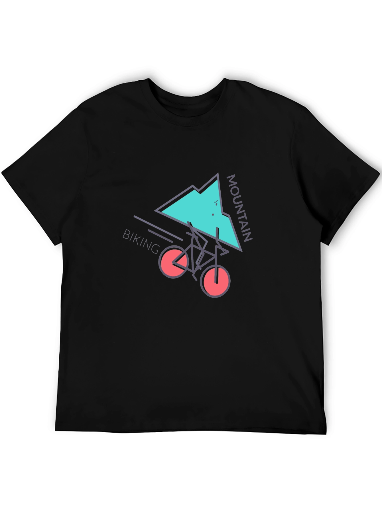 Mountain Biking Graphic Tee - Black Cotton T-Shirt