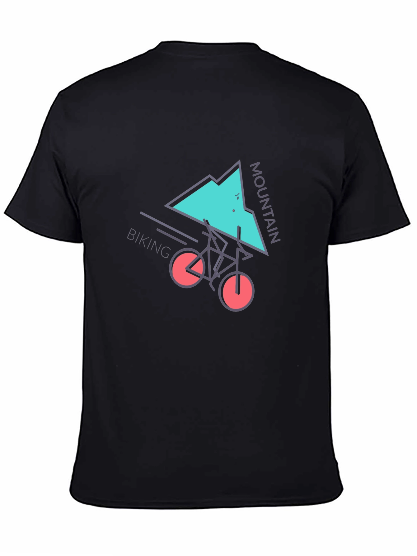 Mountain Biking Graphic Tee - Black Cotton T-Shirt