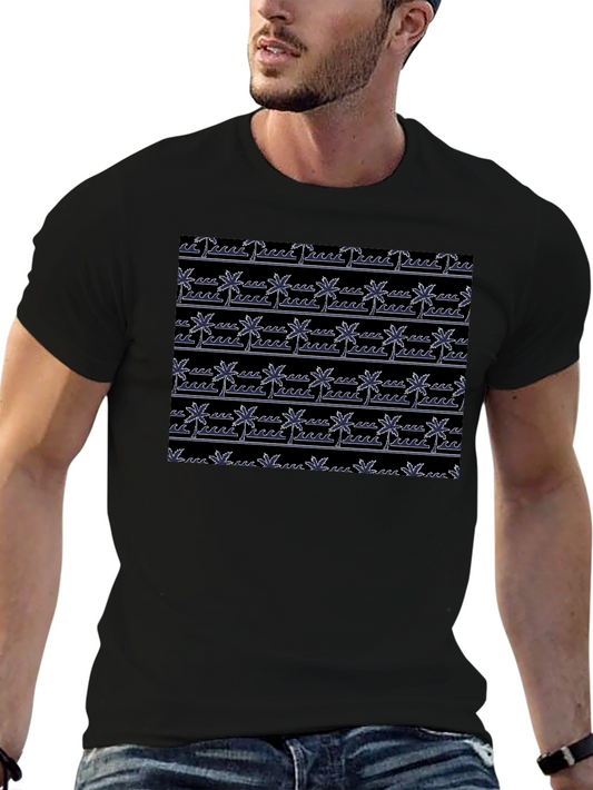 Tropical Palm Tree Beach Pattern T-Shirt