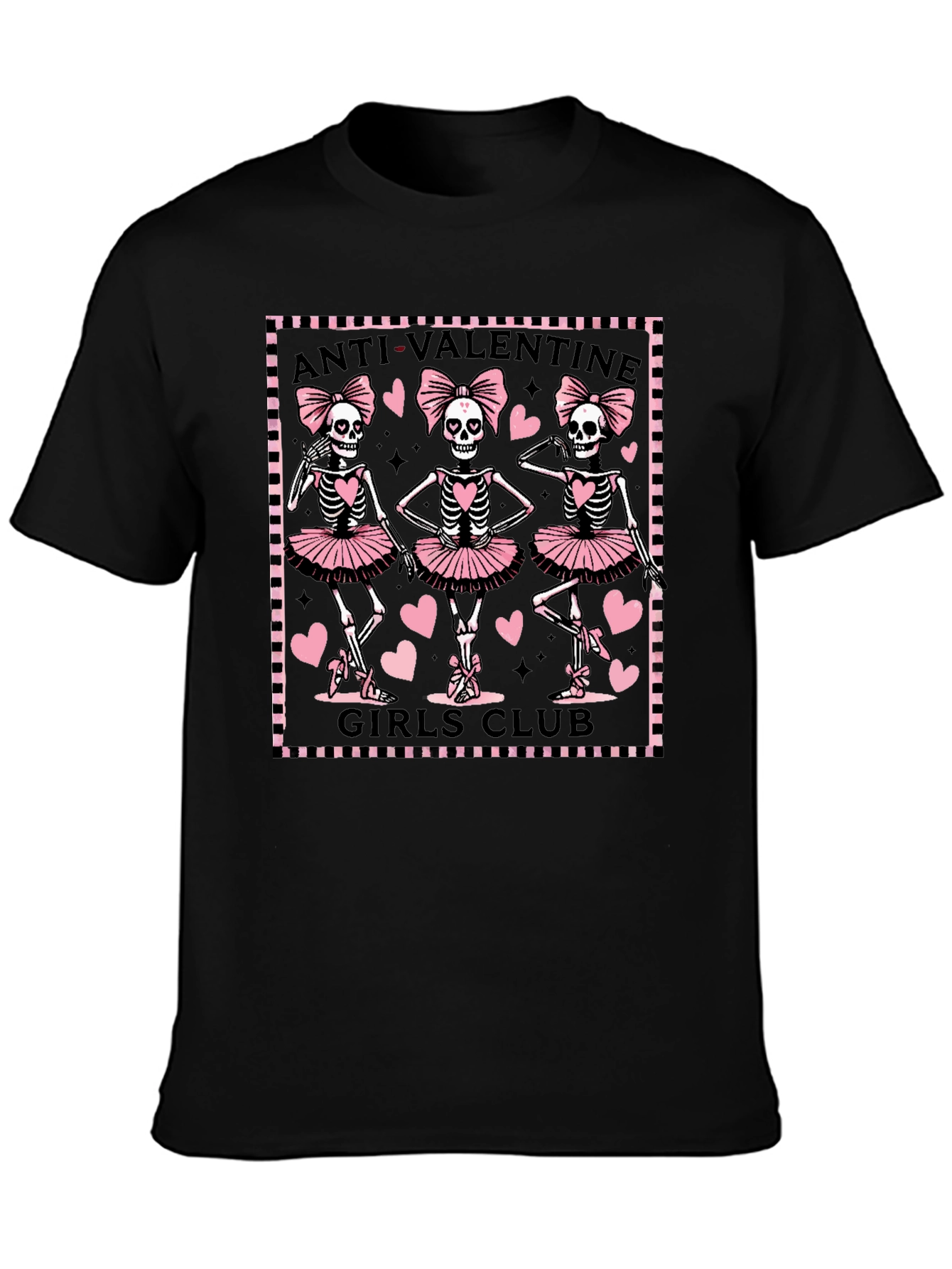 Anti-Valentine Skeleton Girls Club Graphic Tee