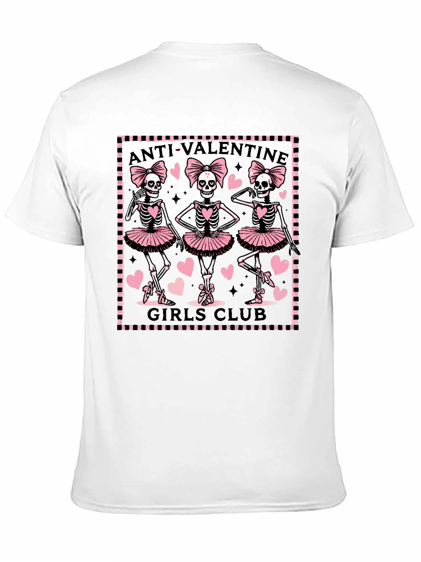 Anti-Valentine Skeleton Girls Club Graphic Tee