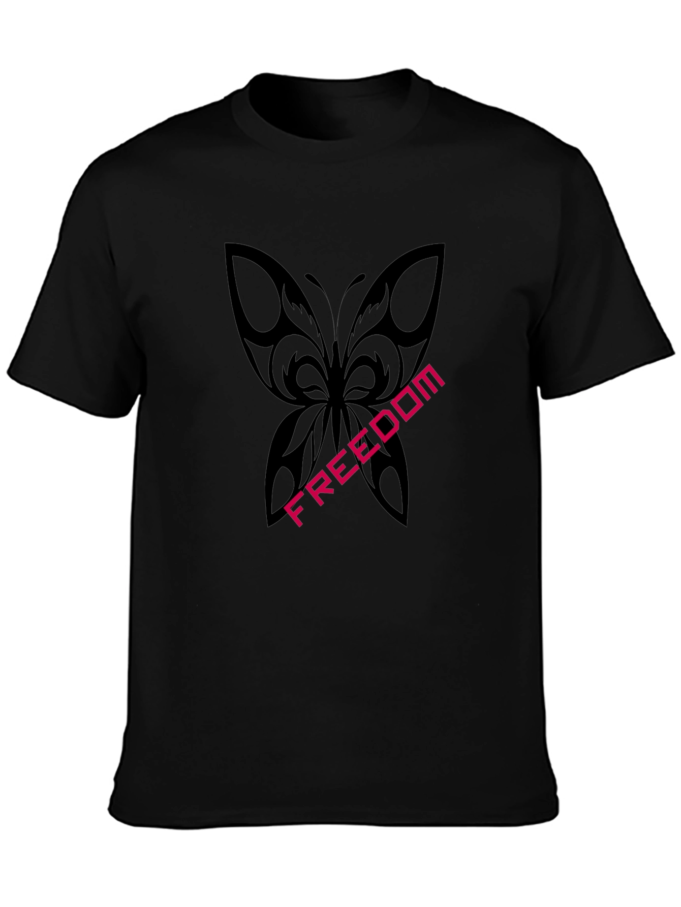Freedom Butterfly Graphic Tee - Stylish Black T-Shirt