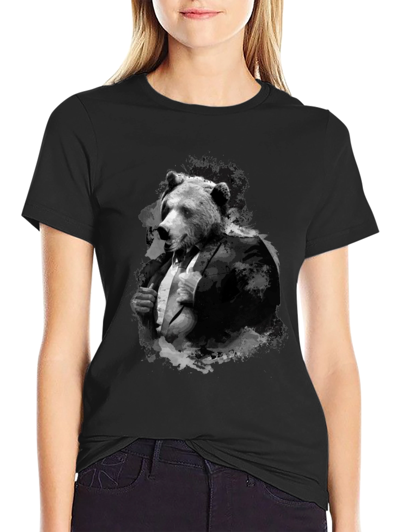 Bear in Suit T-Shirt - Menswear Animal Graphic Tee