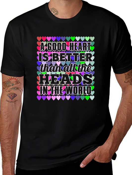A Good Heart Tee - Colorful Heart Graphic T-Shirt