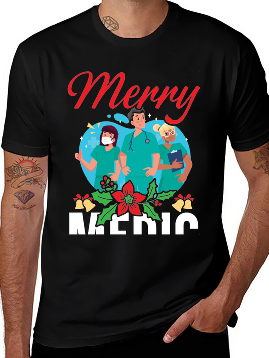 Merry Medic Christmas Graphic Tee