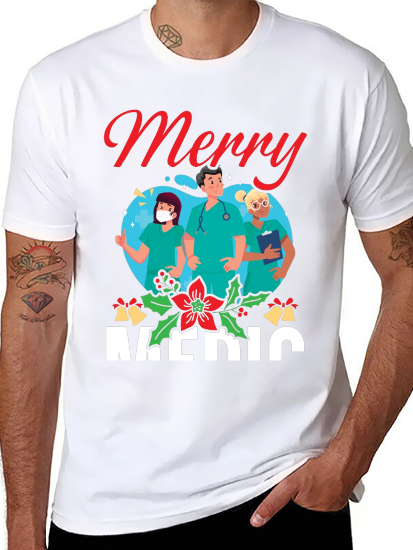 Merry Medic Christmas Graphic Tee
