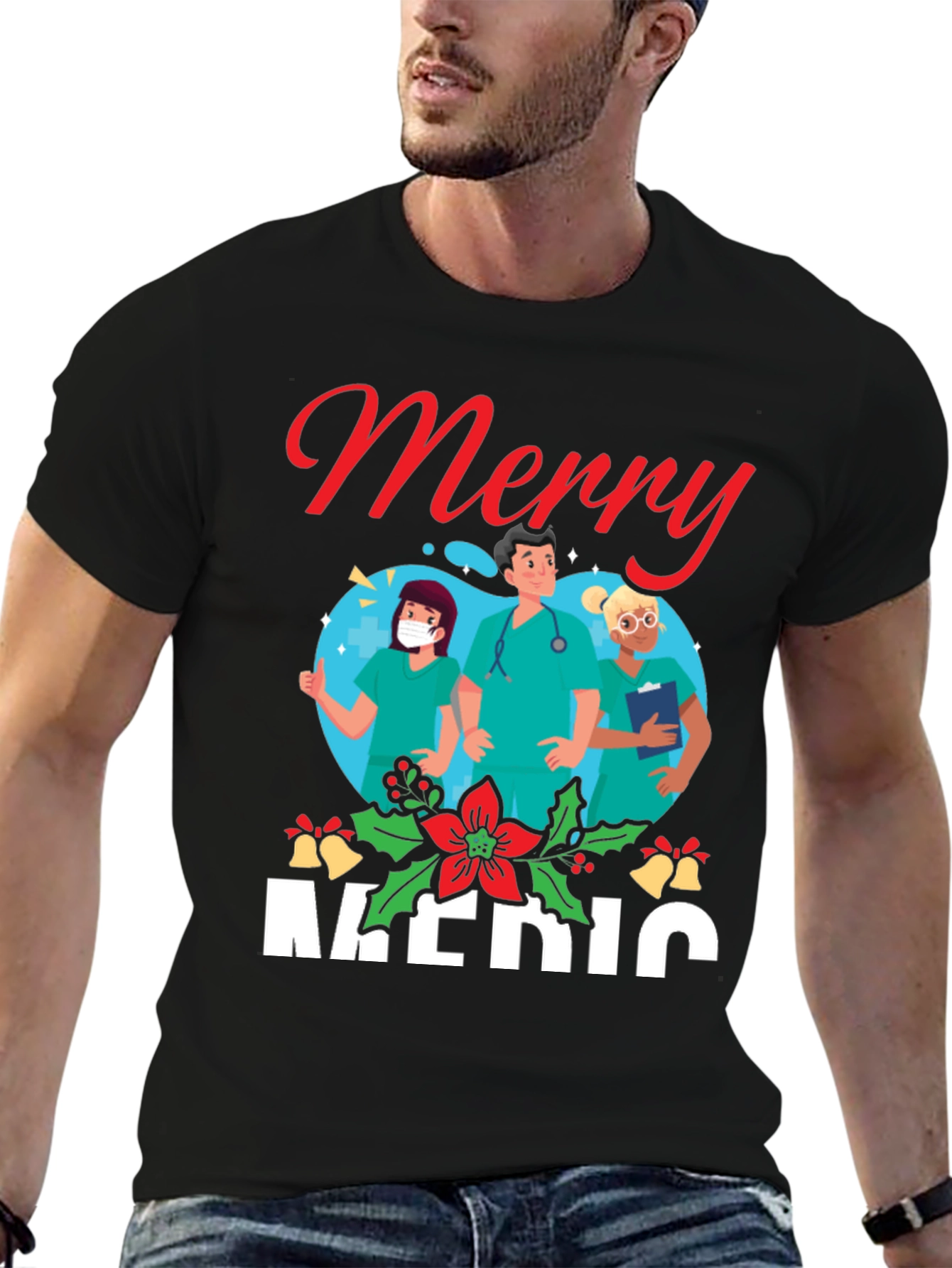 Merry Medic Christmas Graphic Tee