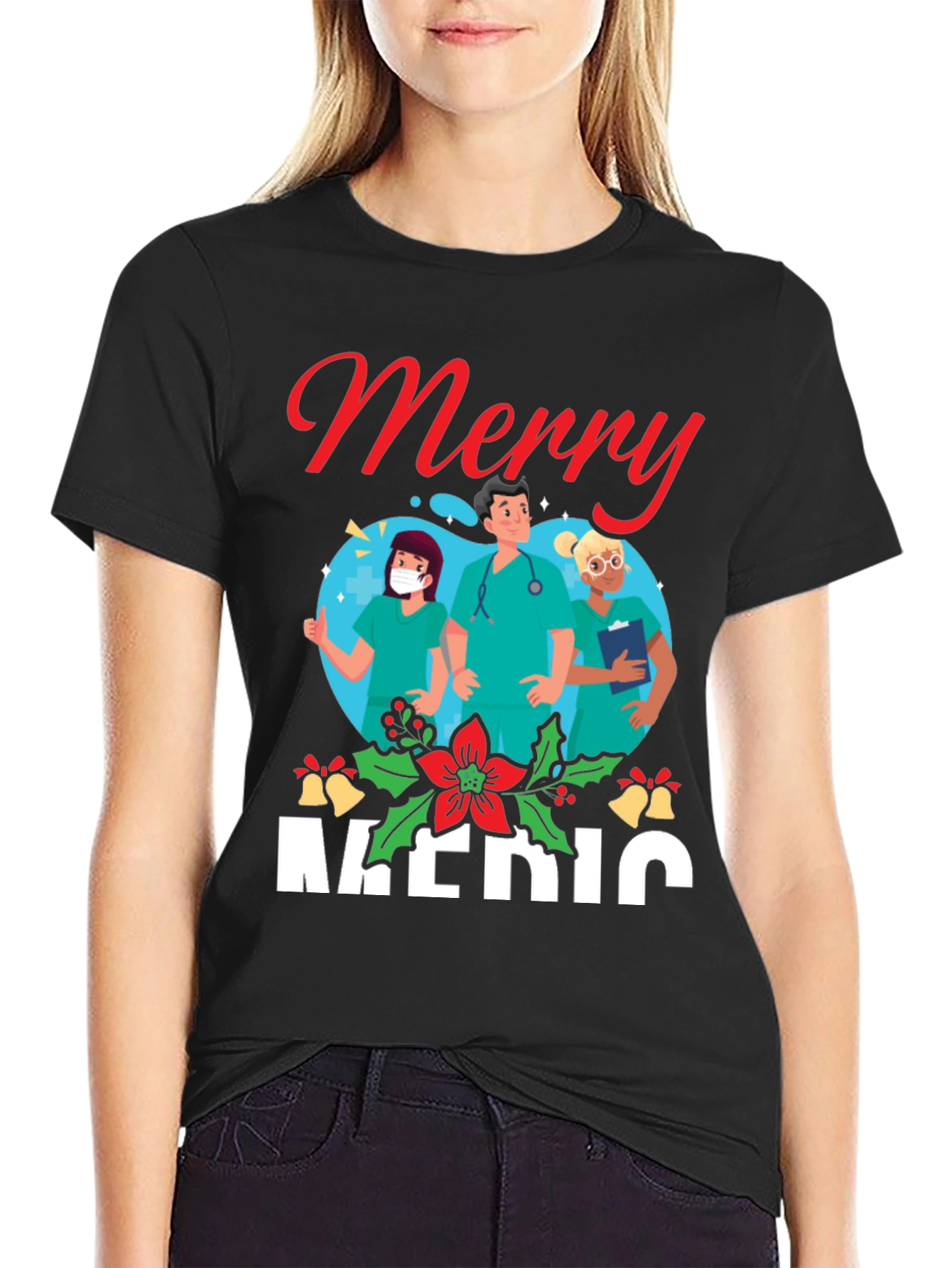Merry Medic Christmas Graphic Tee