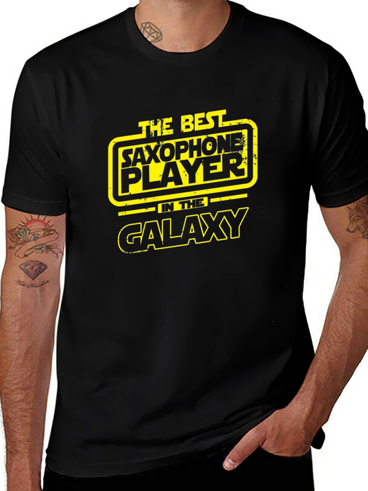 Best Saxophone Player Galaxy T-Shirt - Black