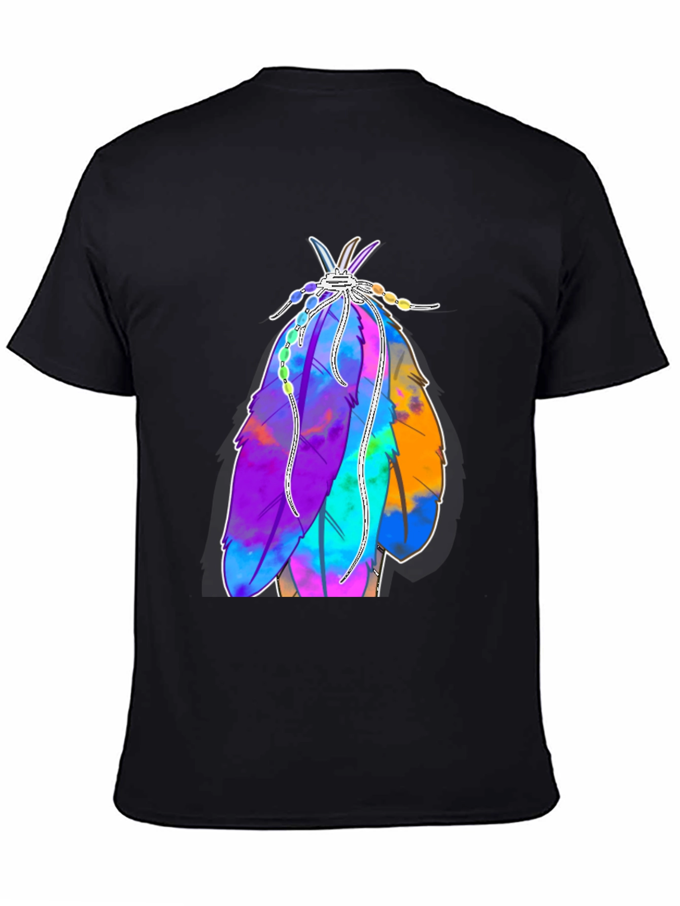 Vibrant Feather Graphic Tee - Casual Style