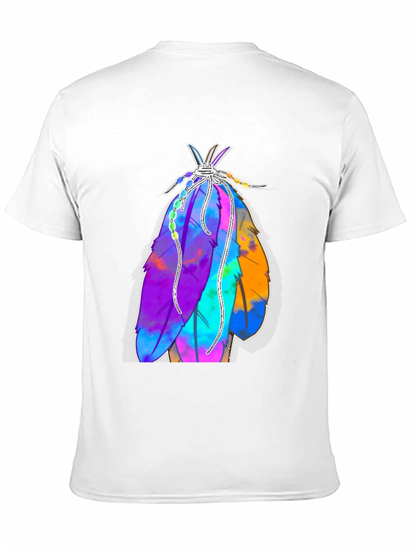 Vibrant Feather Graphic Tee - Casual Style
