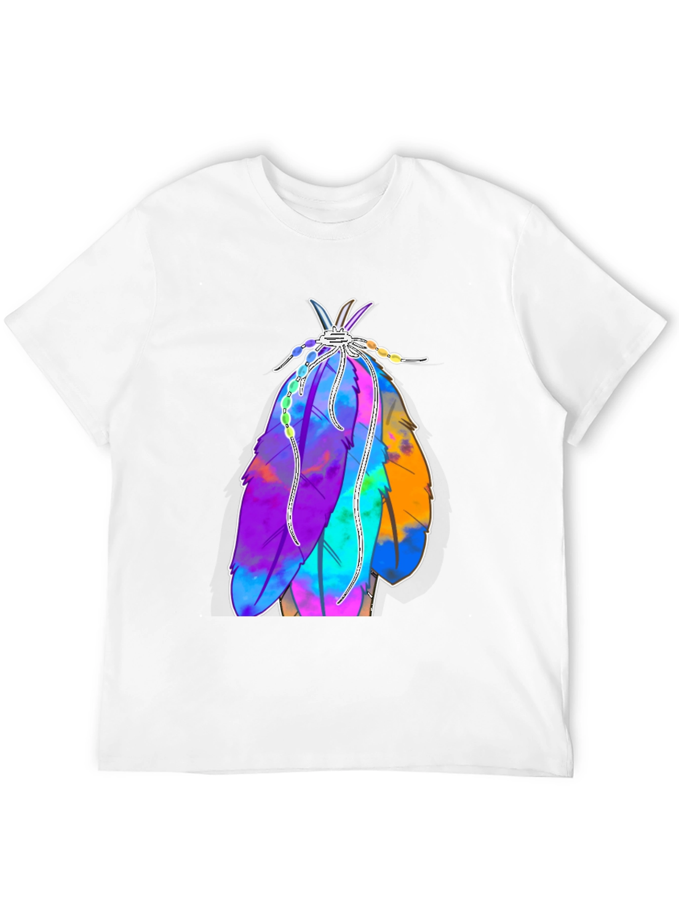 Vibrant Feather Graphic Tee - Casual Style