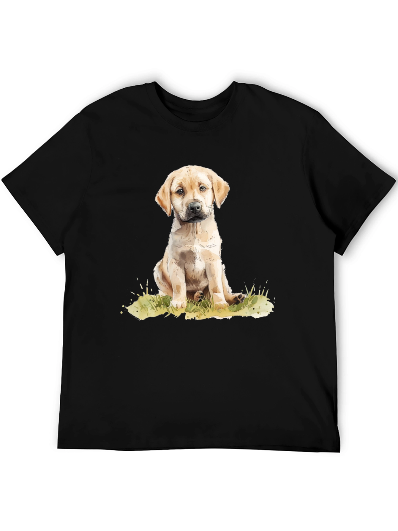 Cute Puppy Dog Graphic Tee - Black Unisex T-Shirt