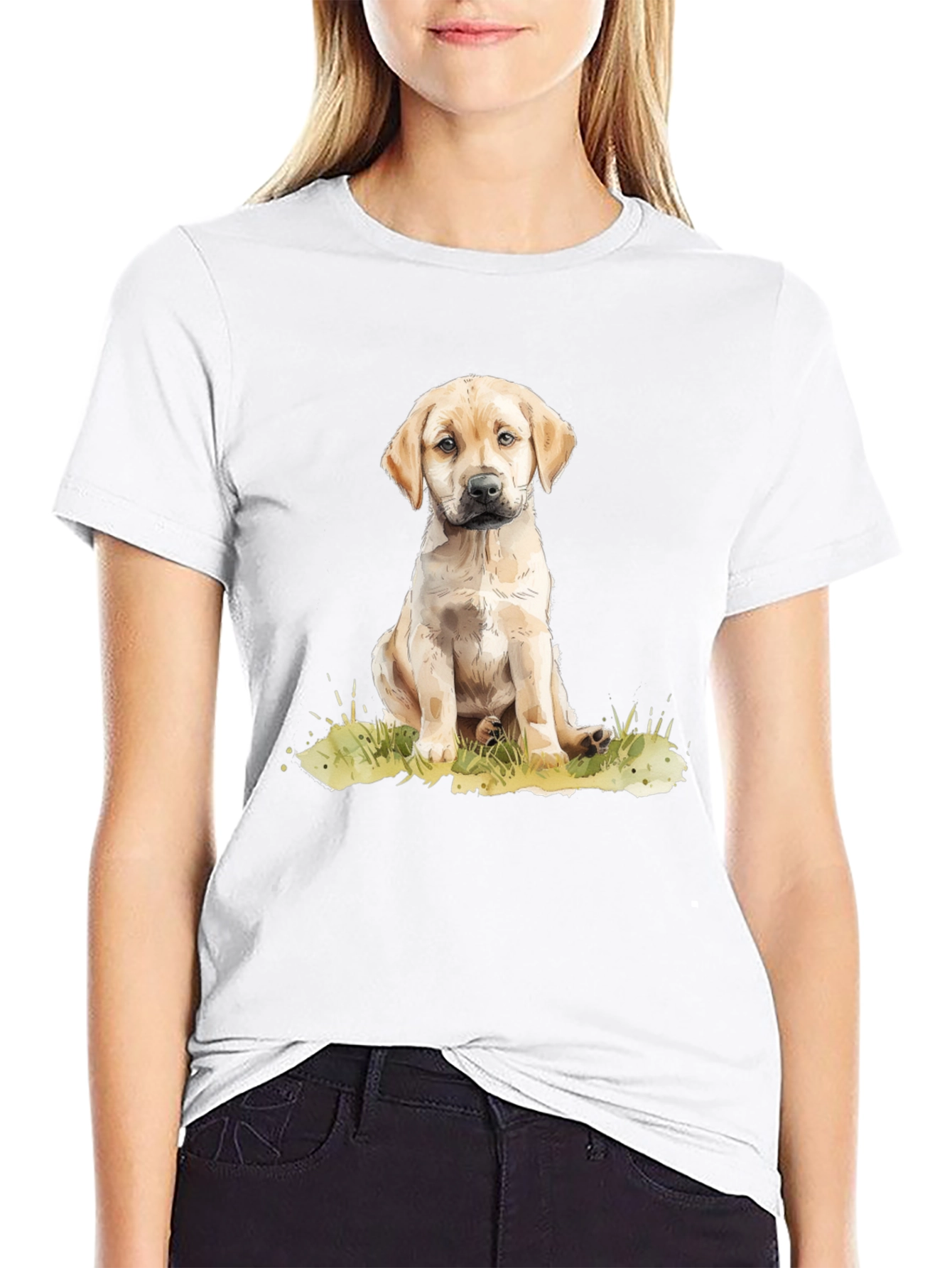 Cute Puppy Dog Graphic Tee - Black Unisex T-Shirt