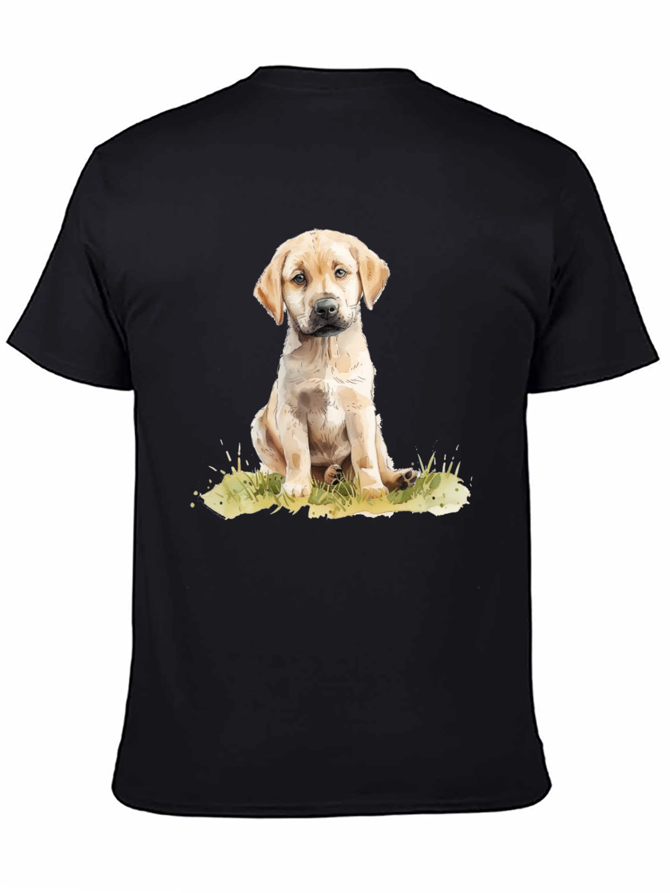 Cute Puppy Dog Graphic Tee - Black Unisex T-Shirt