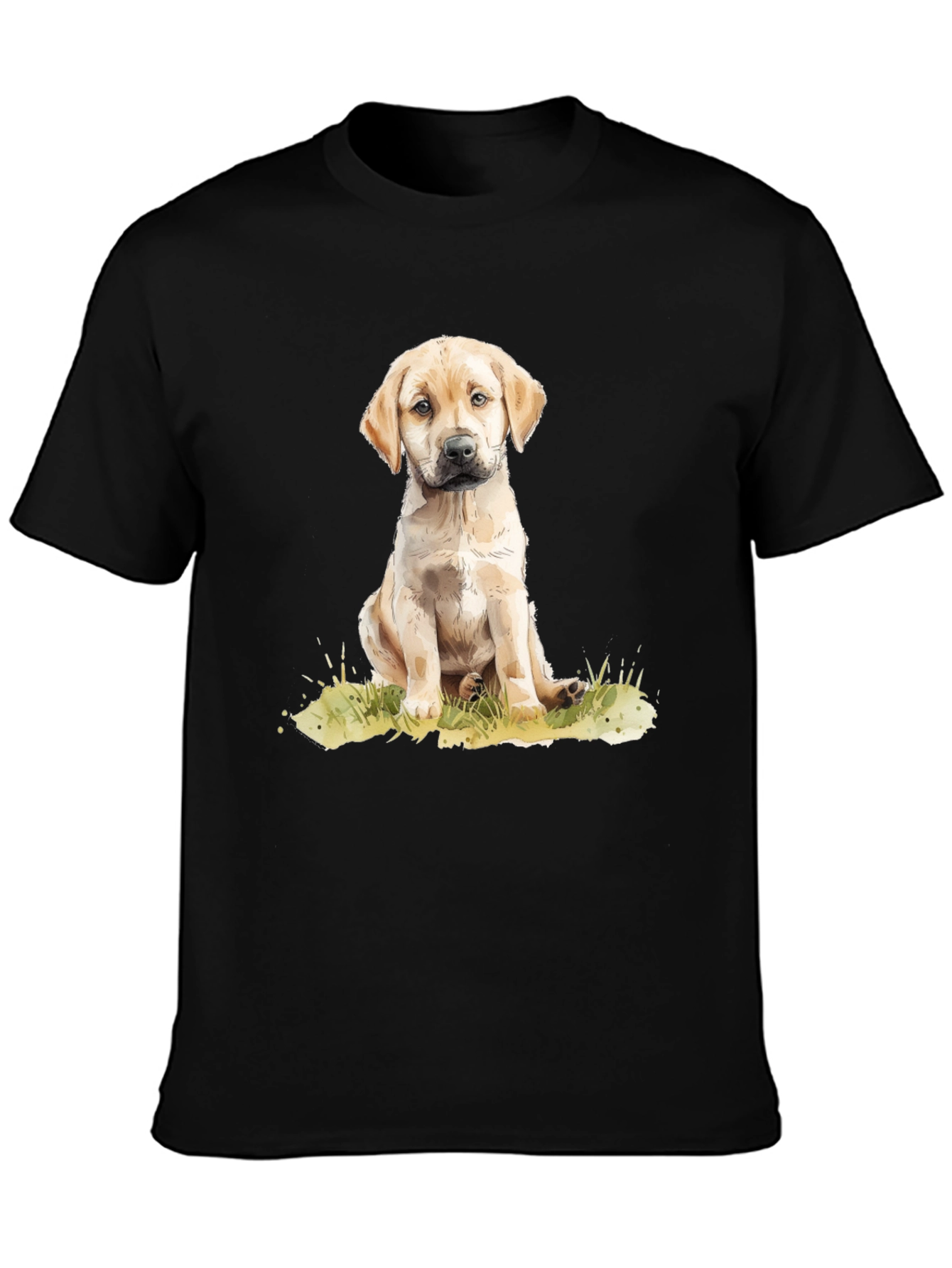 Cute Puppy Dog Graphic Tee - Black Unisex T-Shirt