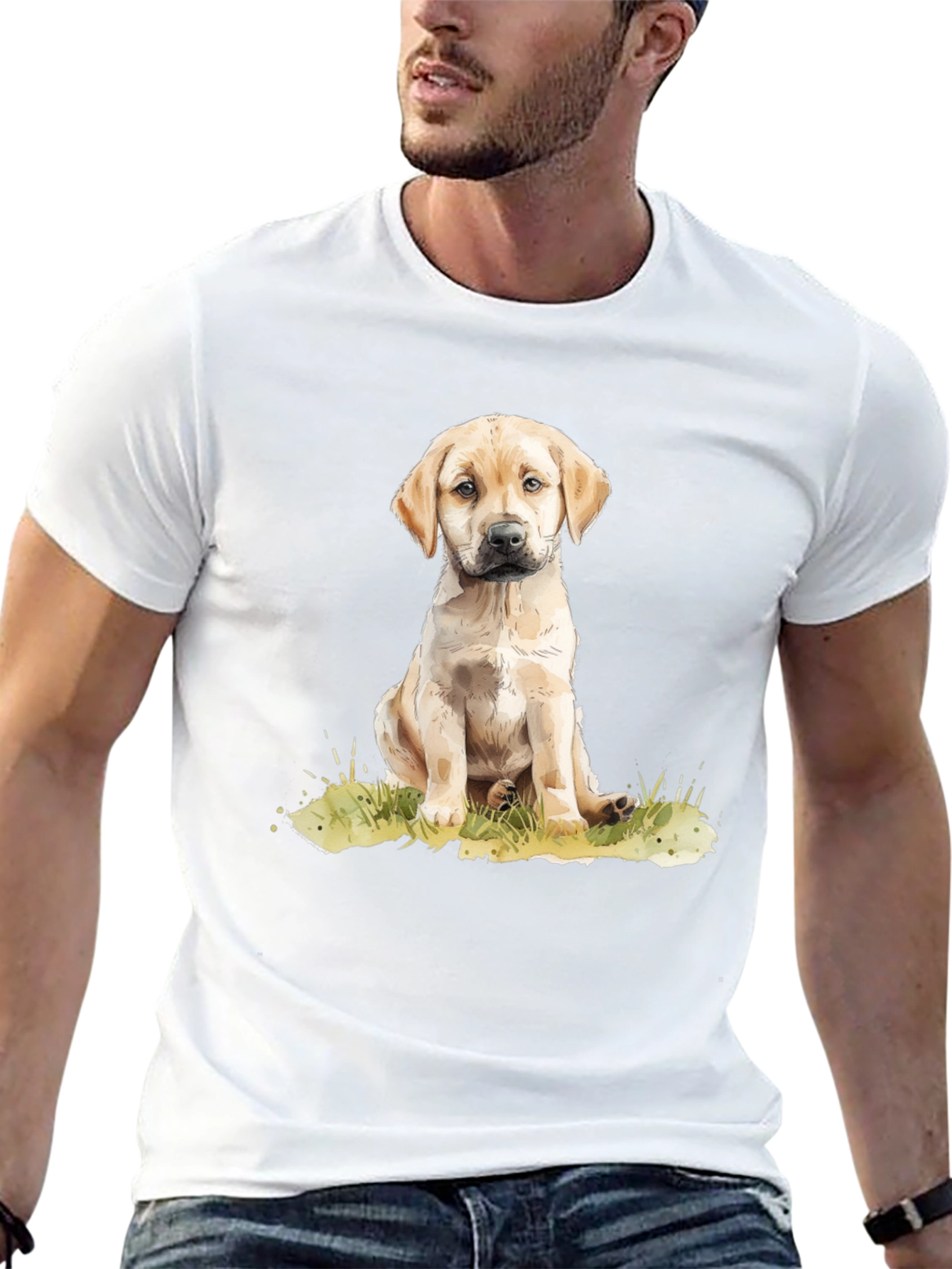 Cute Puppy Dog Graphic Tee - Black Unisex T-Shirt