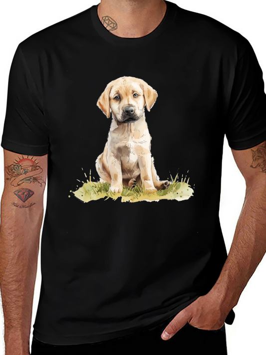 Cute Puppy Dog Graphic Tee - Black Unisex T-Shirt