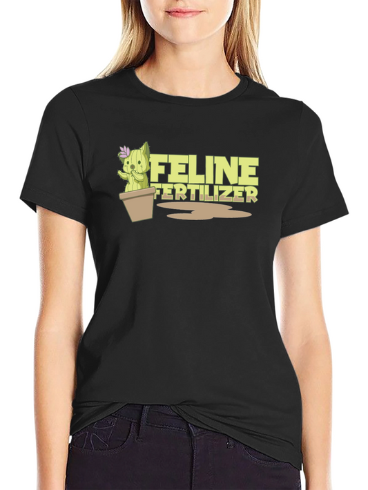 Feline Fertilizer T-Shirt - Funny Cat Cactus Tee