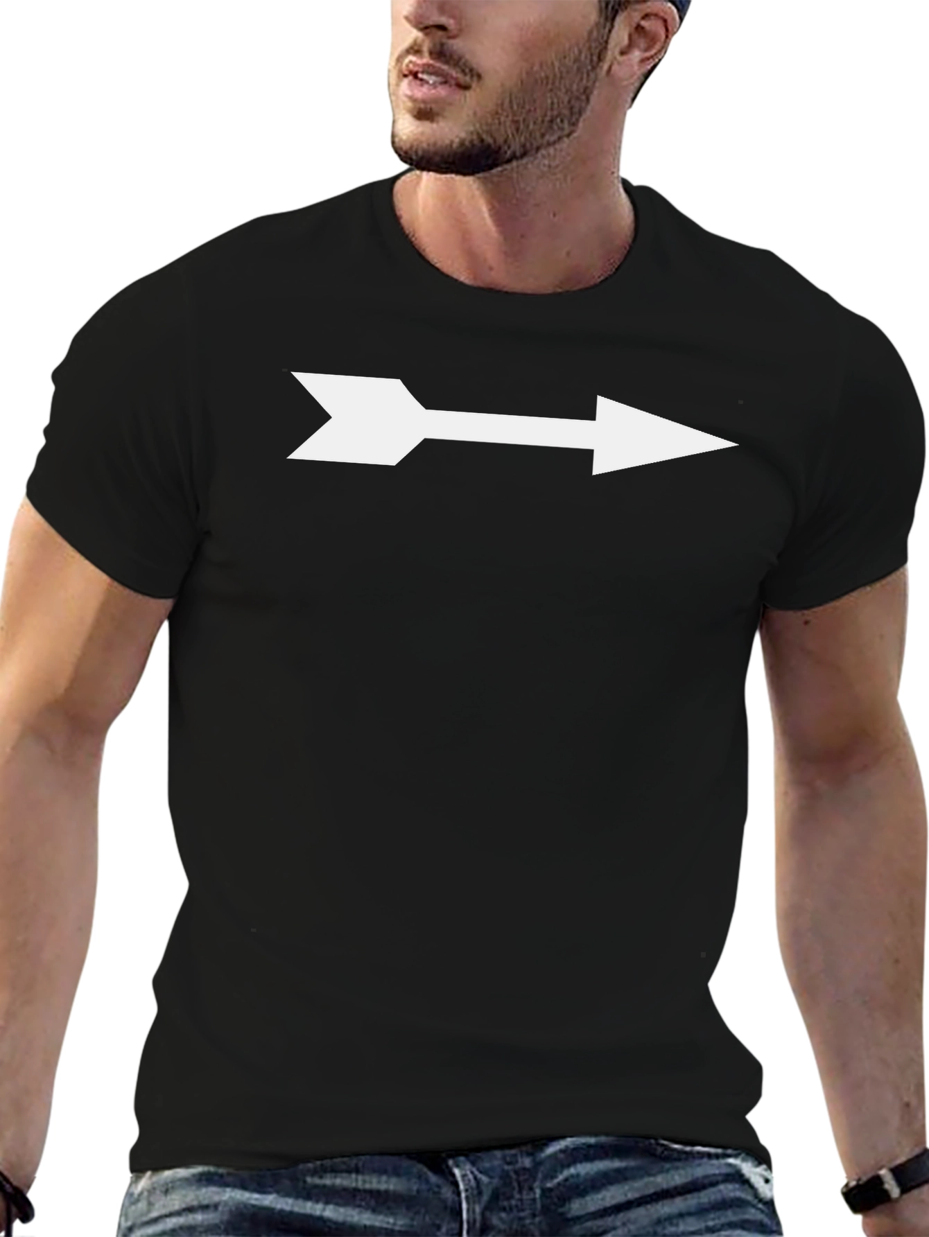 Mens Black Arrow T-Shirt - Point the Way!