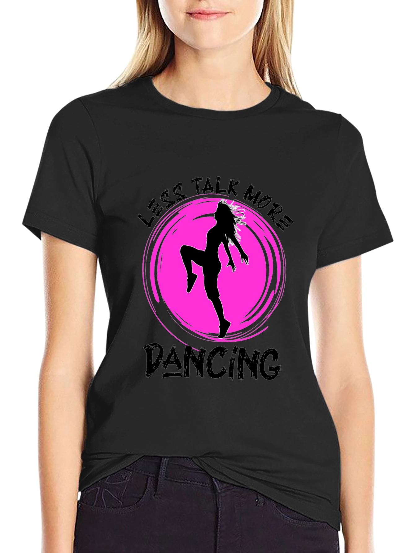 Less Talk More Dancing Graphic Tee - Black