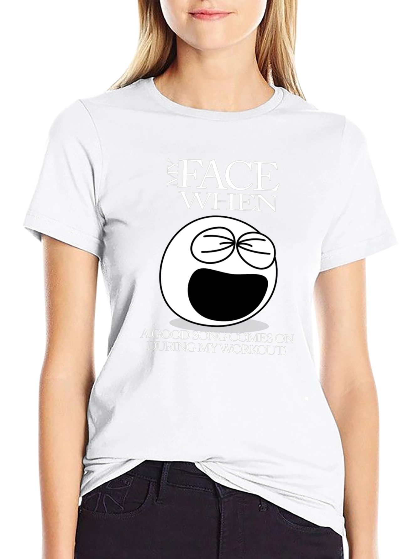Funny Workout Song Black T-Shirt