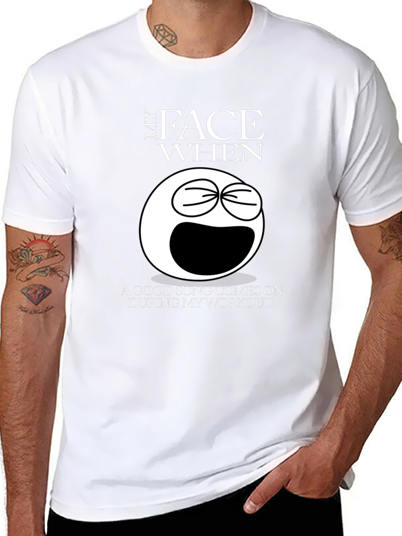 Funny Workout Song Black T-Shirt