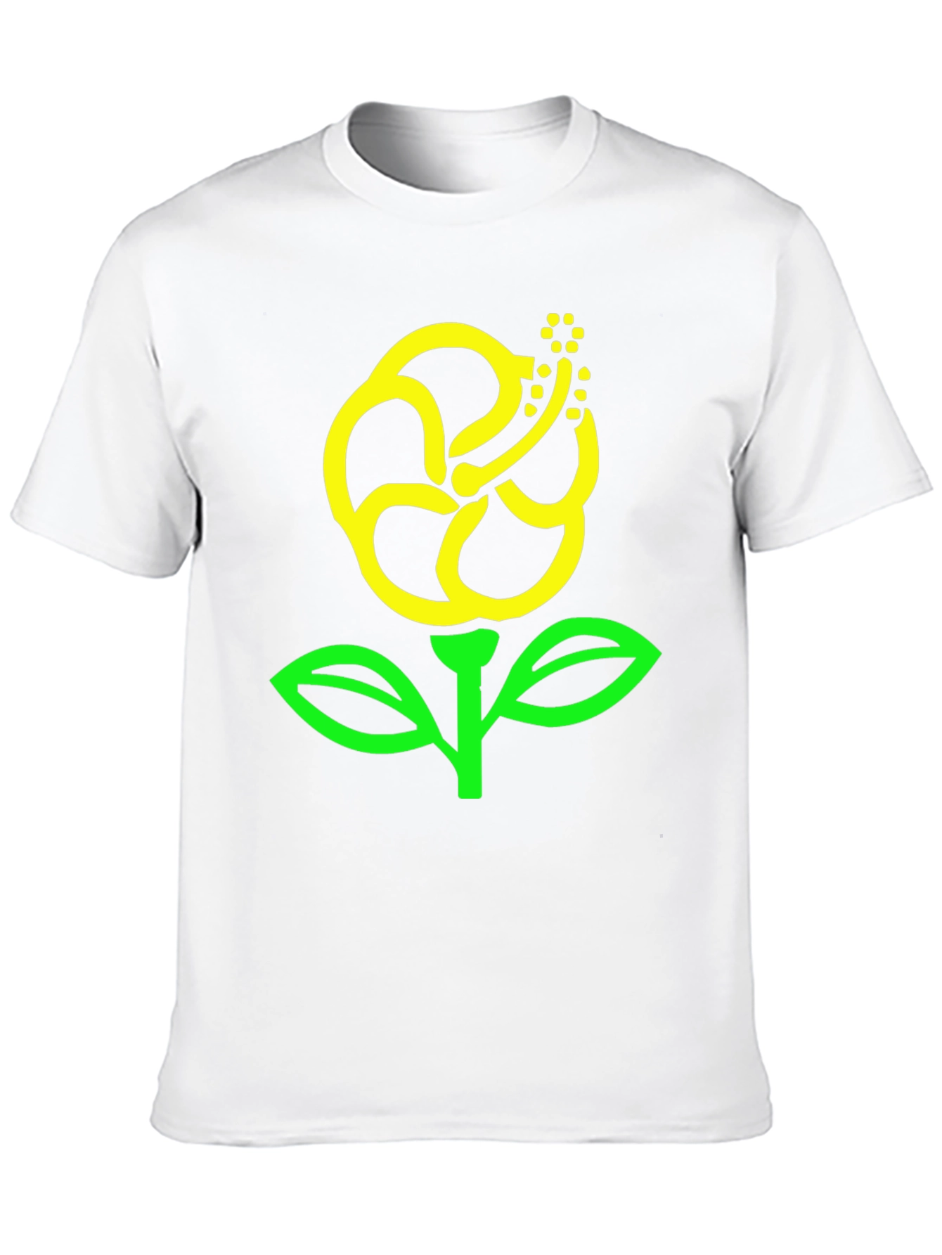 Black T-Shirt with Yellow Flower Graphic Print