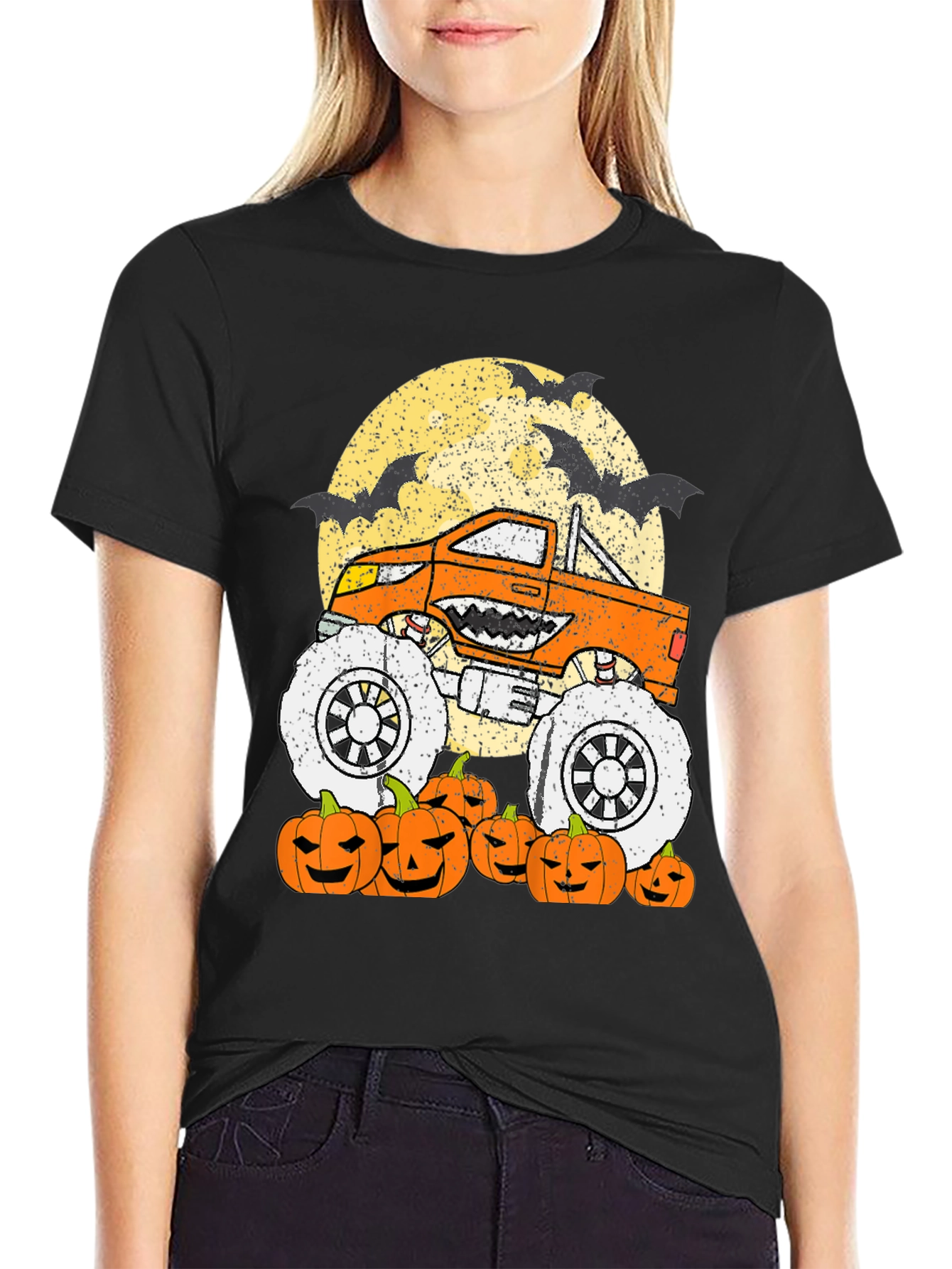 Halloween Monster Truck Pumpkin T-Shirt