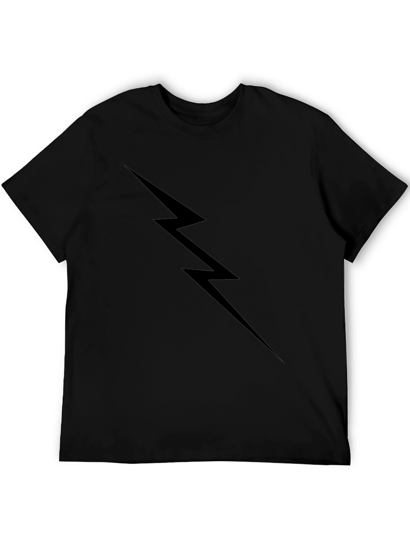 Black Lightning Bolt Graphic Tee - Mens Fashion