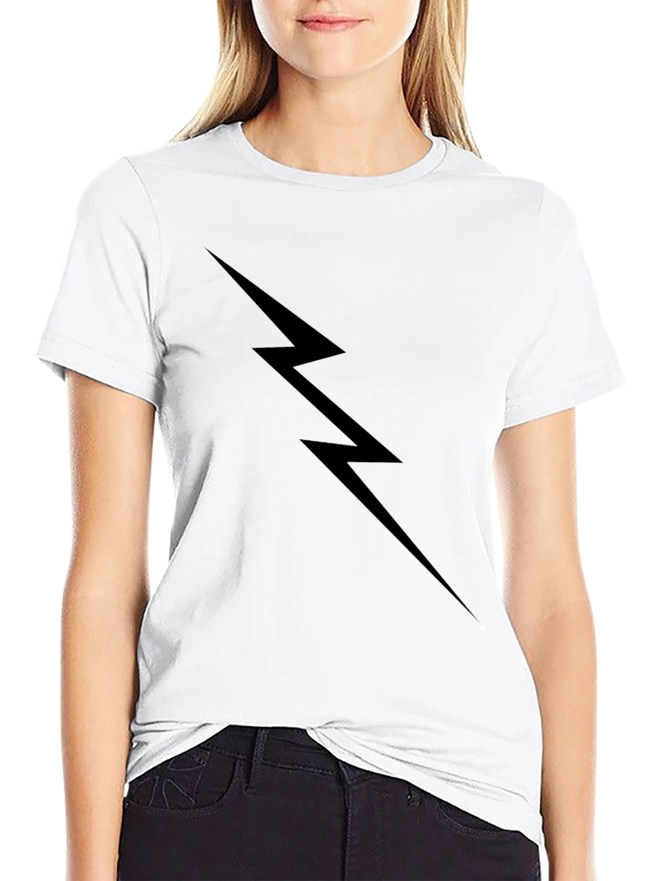Black Lightning Bolt Graphic Tee - Mens Fashion
