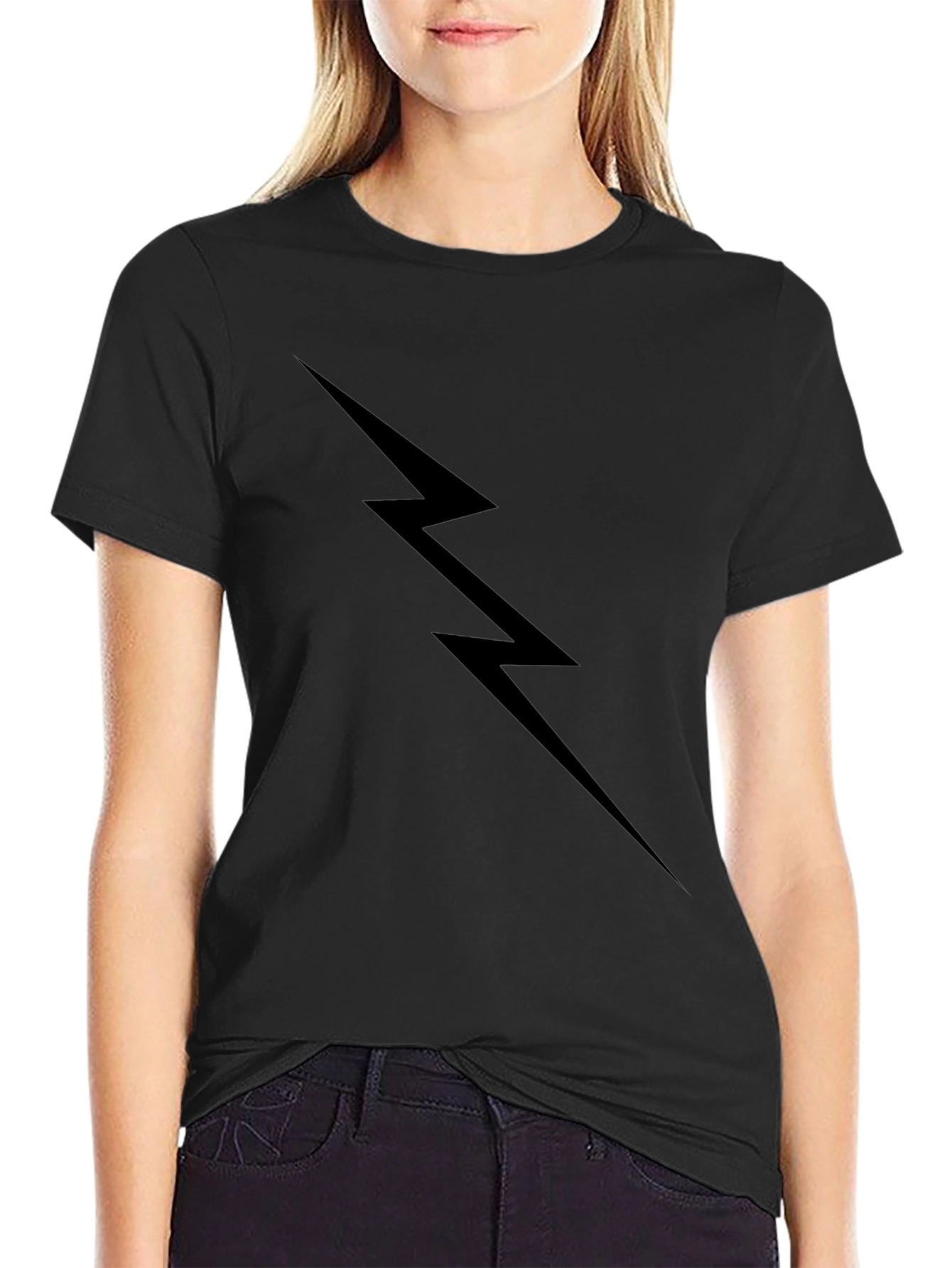Black Lightning Bolt Graphic Tee - Mens Fashion